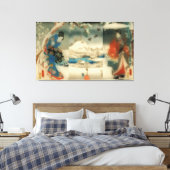 winterscène - Japanse kunstdriepoot Canvas Afdruk (Insitu (Slaapkamer))