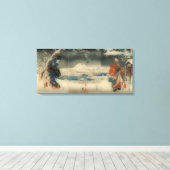 winterscène -  Japanse kunstdriepoot Canvas Afdruk (Insitu (Houten vloer))