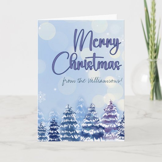 Winterscène Johannes 3:16 Eeuwig leven Kerstmis Kaart (Voorkant)