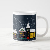 Winterscène jumbosoep grote koffiekop (Rechts)