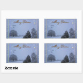 Winterscène Kerst sticker (Vel)