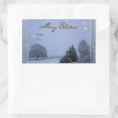 Winterscène Kerst sticker (Tas)