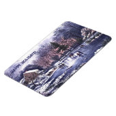  winterscène. kerstcadeau magneet (Linkerzijde)
