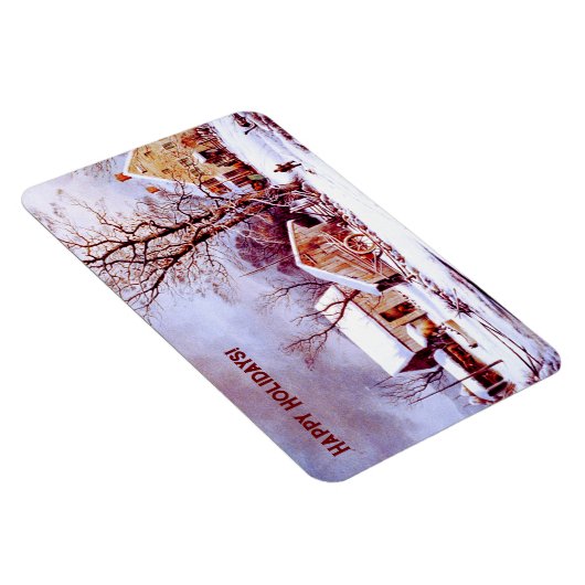 winterscène. kerstcadeau magneet (Rechterzijde)