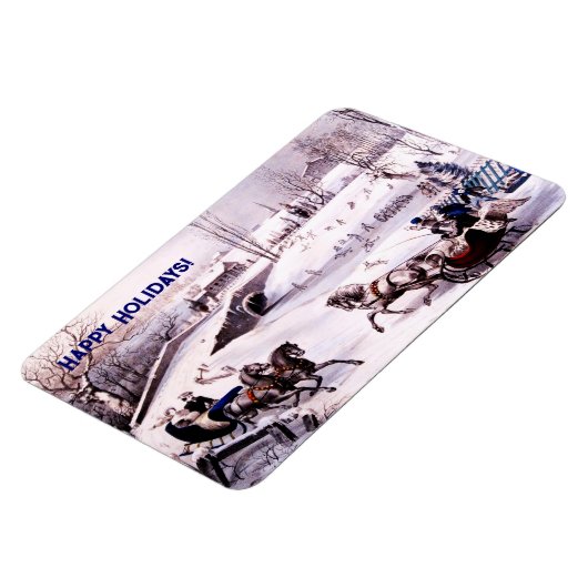  winterscène. kerstcadeau magneet (Linkerzijde)