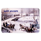  winterscène. kerstcadeau magneet (Horizontaal)