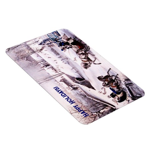 winterscène. kerstcadeau magneet (Rechterzijde)