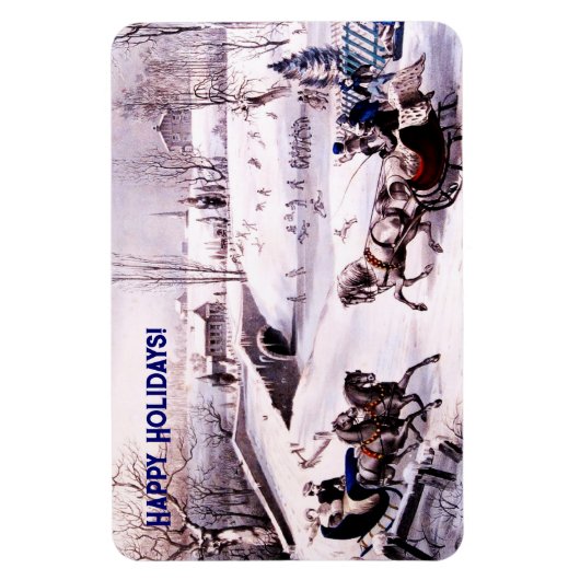  winterscène. kerstcadeau magneet (Verticaal)