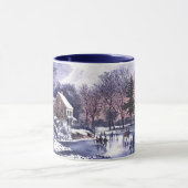 winterscène. kerstcadeau mok (Midden)