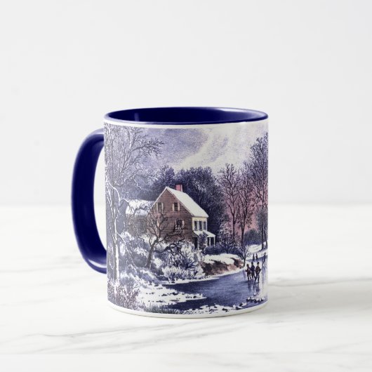 winterscène. kerstcadeau mok (Voorkant links)