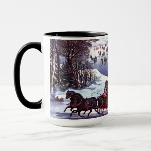  winterscène. kerstcadeau mok (Links)