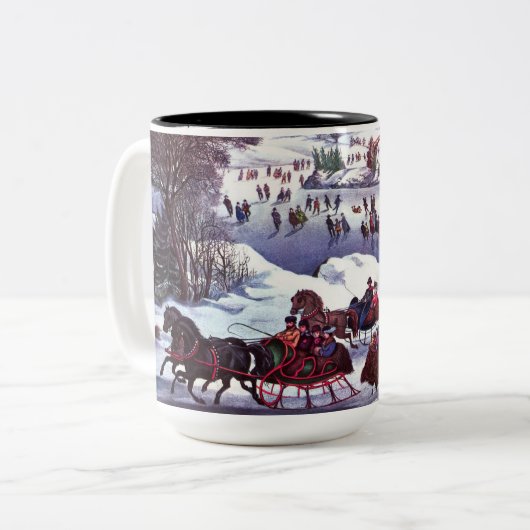  winterscène. kerstcadeau mok (Voorkant links)