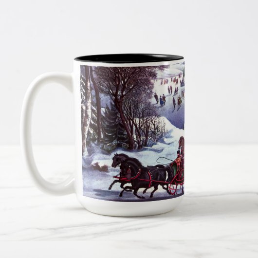  winterscène. kerstcadeau mok (Links)