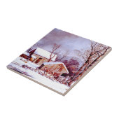  winterscène. kerstcadeau tegeltje (Zijkant)