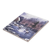  winterscène. kerstcadeau tegeltje (Zijkant)