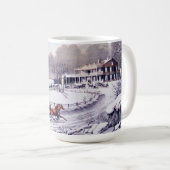  winterscène. kerstcadeautjes Mokken (Voorkant rechts)