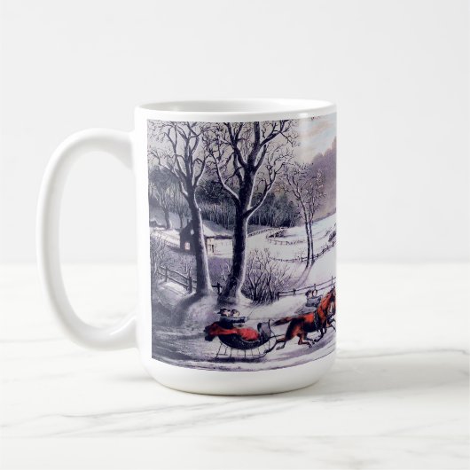  winterscène. kerstcadeautjes Mokken (Links)