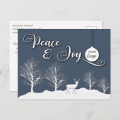 Winterscène logo voor vreugde feestdagenkaart (Voorkant / Achterkant)