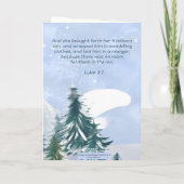 Winterscène Lukas 2:7 Eerstgeborene Kerstman Kaart (Achterkant)