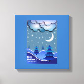WINTERSCENE "MERRY CHRISTMAS" CANVAS AFDRUK (Voorkant)