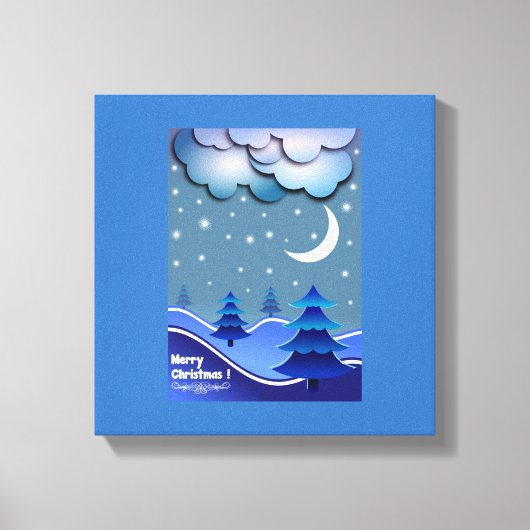 WINTERSCENE "MERRY CHRISTMAS" CANVAS AFDRUK (Voorkant)