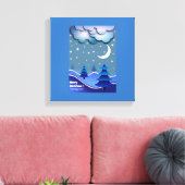 WINTERSCENE "MERRY CHRISTMAS" CANVAS AFDRUK (Insitu (Woonkamer))