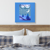 WINTERSCENE "MERRY CHRISTMAS" CANVAS AFDRUK (Insitu (Slaapkamer))