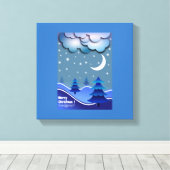 WINTERSCENE "MERRY CHRISTMAS" CANVAS AFDRUK (Insitu (Houten vloer))