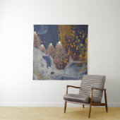 Winterscène met aangestoken bomen Vrolijk kerstfee Wandkleed (In situ)