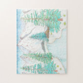 Winterscène met bergen Legpuzzel (Verticaal)