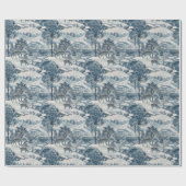 Winterscène met een zwaan en herten in de sneeuw cadeaupapier (Vlak)