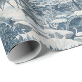 Winterscène met een zwaan en herten in de sneeuw cadeaupapier (Rol Hoek)