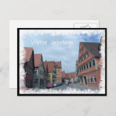 Winterscène met huizen briefkaart (Voorkant / Achterkant)