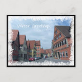 Winterscène met huizen briefkaart (Voorkant)