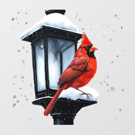 Winterscène met Kardinaal Vogelvakantie Kerstmis Raamsticker