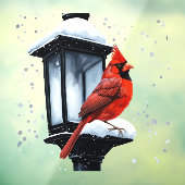 Winterscène met Kardinaal Vogelvakantie Kerstmis Raamsticker (Vel 3)