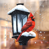 Winterscène met Kardinaal Vogelvakantie Kerstmis Raamsticker (Vel 2)
