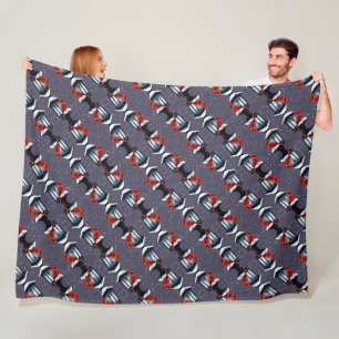 Winterscene met kardinaalvogel bovenop een straatl fleece deken
