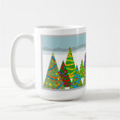 Winterscène met kerstbomen koffiemok (Links)