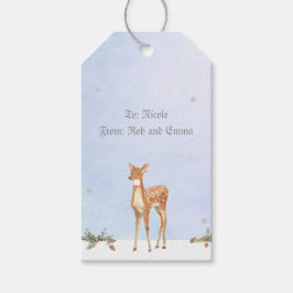 Winterscène met Label van de Der-Cadeau Cadeaulabel