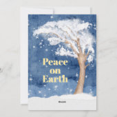 Winterscène met lantaarnpaal feestdagenkaart (Achterkant)