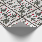 Winterscène met rode kardinalen cadeaupapier (Hoek)