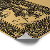  winterscène met sleepnetten aan de Bomen-grens Poster (Hoek)