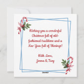  winterscène met wit paard in de sneeuw feestdagenkaart (Achterkant)