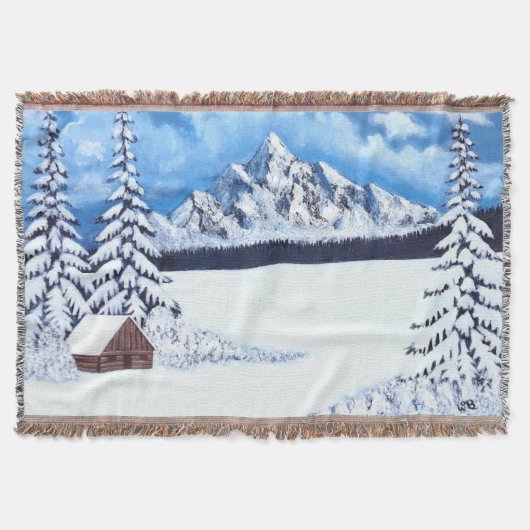 Winterscene Middelgrote Worpdeken Deken (Voorkant)
