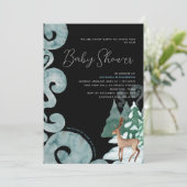 WINTERSCENE MODERN BABY SHOWER BABY SPRINKLE | KAART (Staand voorkant)