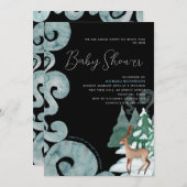 WINTERSCENE MODERN BABY SHOWER BABY SPRINKLE | KAART (Voorkant / Achterkant)