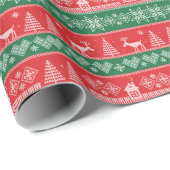 Winterscène: naadloos patroon cadeaupapier (Rol Hoek)