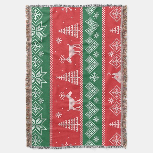 Winterscène:  naadloos patroon deken (Voorkant Verticaal)