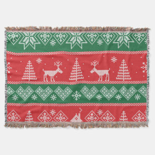 Winterscène:  naadloos patroon deken